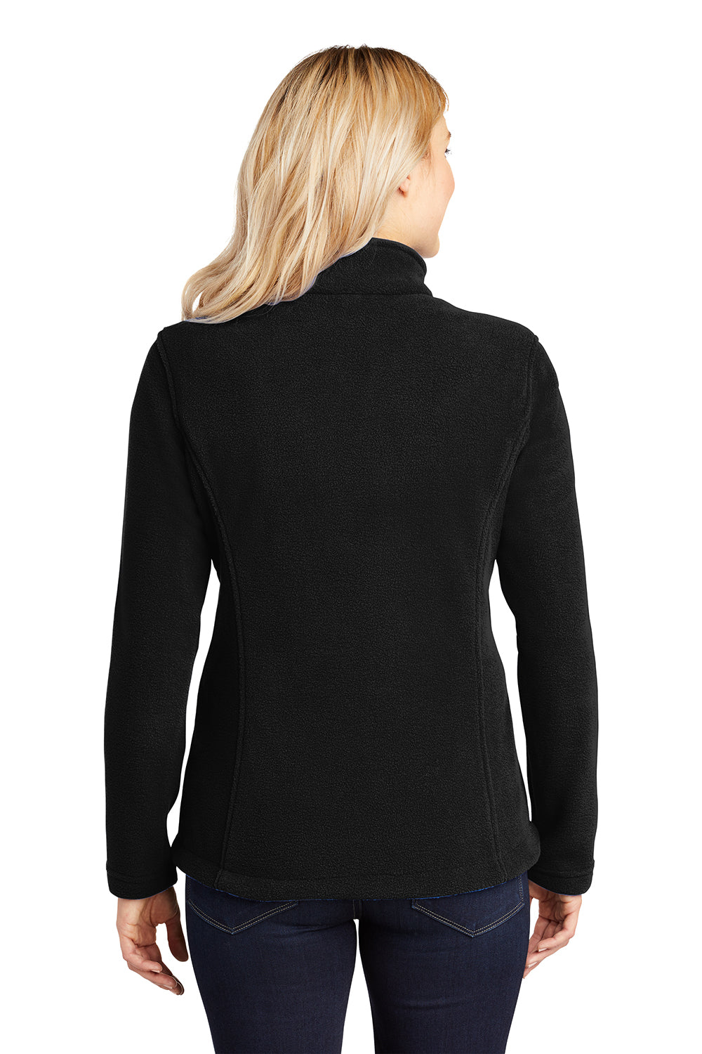 Port Authority L217 Womens Full Zip Fleece Jacket Black Model Back