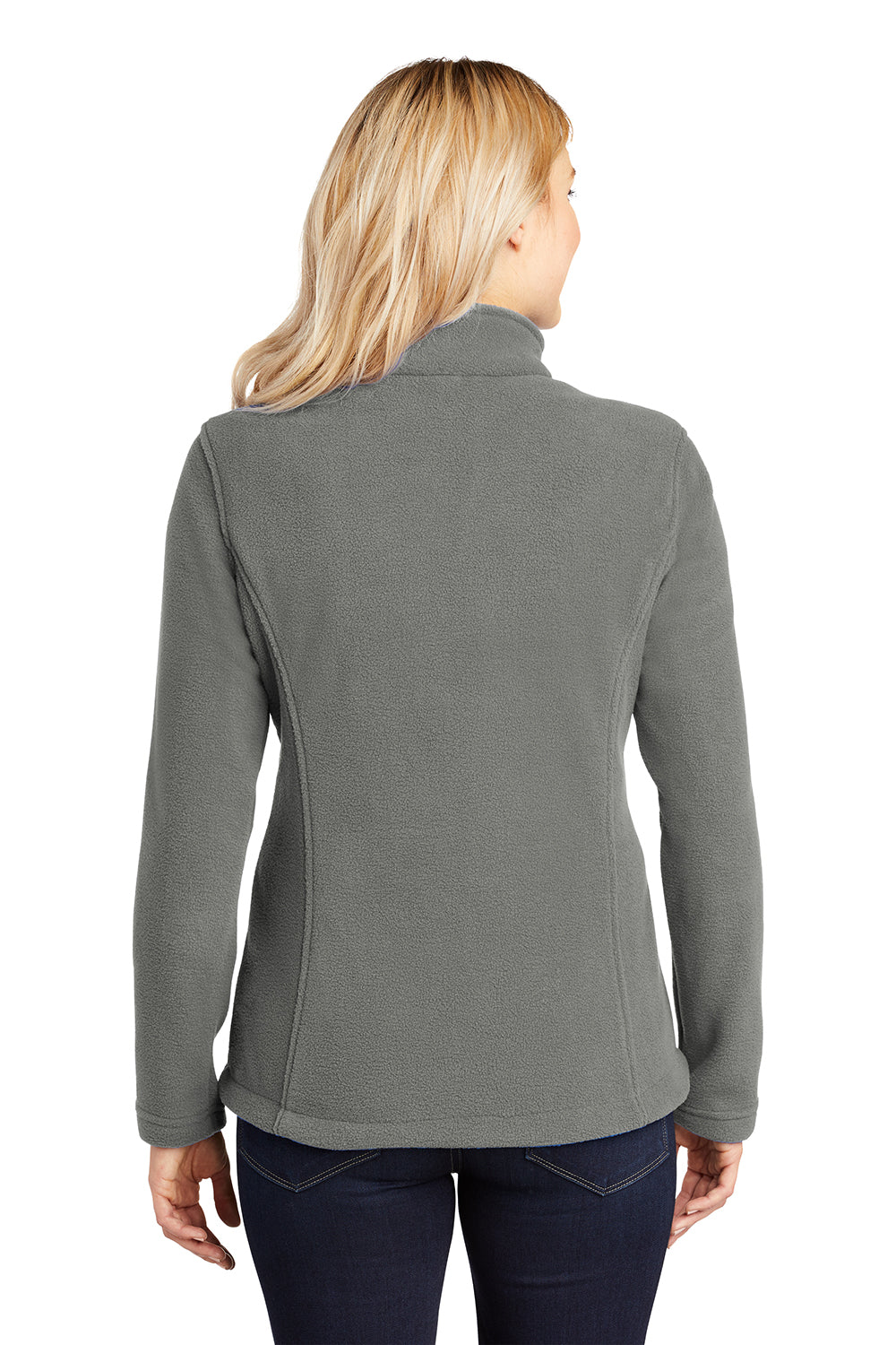 Port Authority L217 Womens Full Zip Fleece Jacket Deep Smoke Grey Model Back