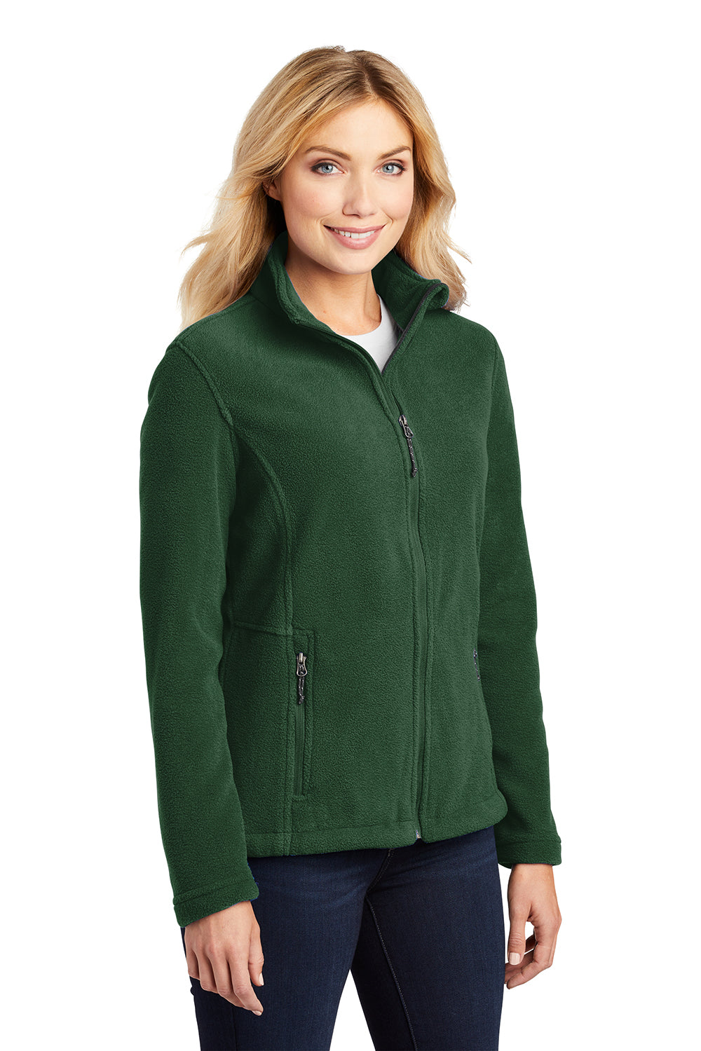 Port Authority L217 Womens Full Zip Fleece Jacket Forest Green Model 3q