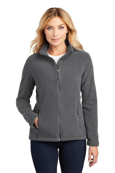 Port Authority L217 Womens Full Zip Fleece Jacket Iron Grey Model Front