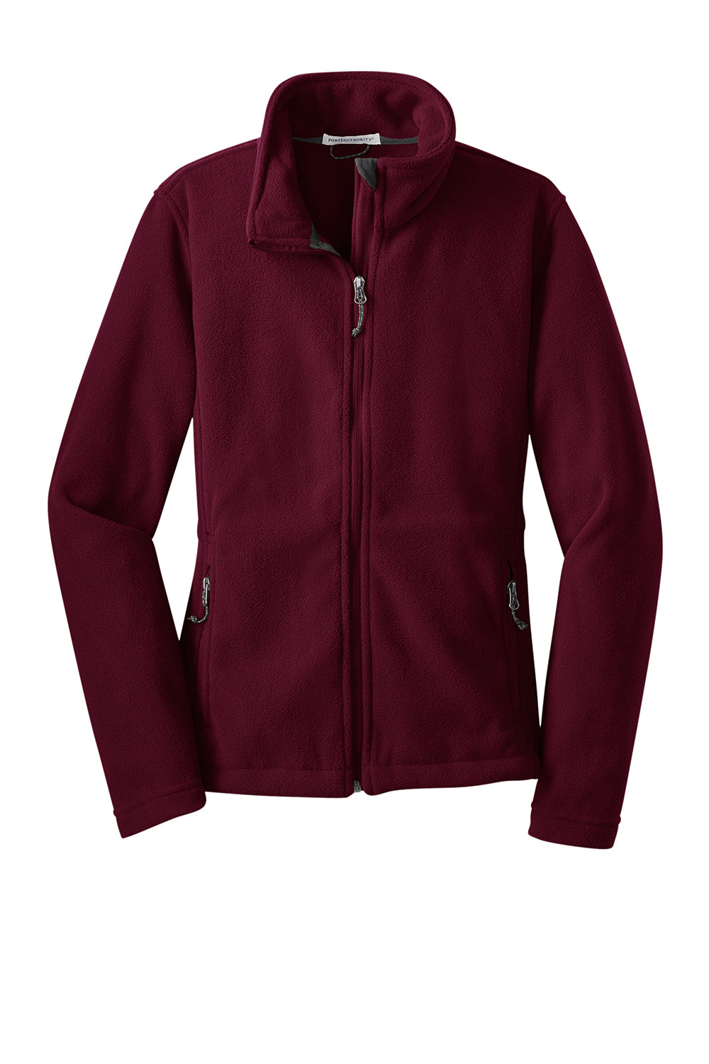 Port Authority L217 Womens Full Zip Fleece Jacket Maroon Flat Front