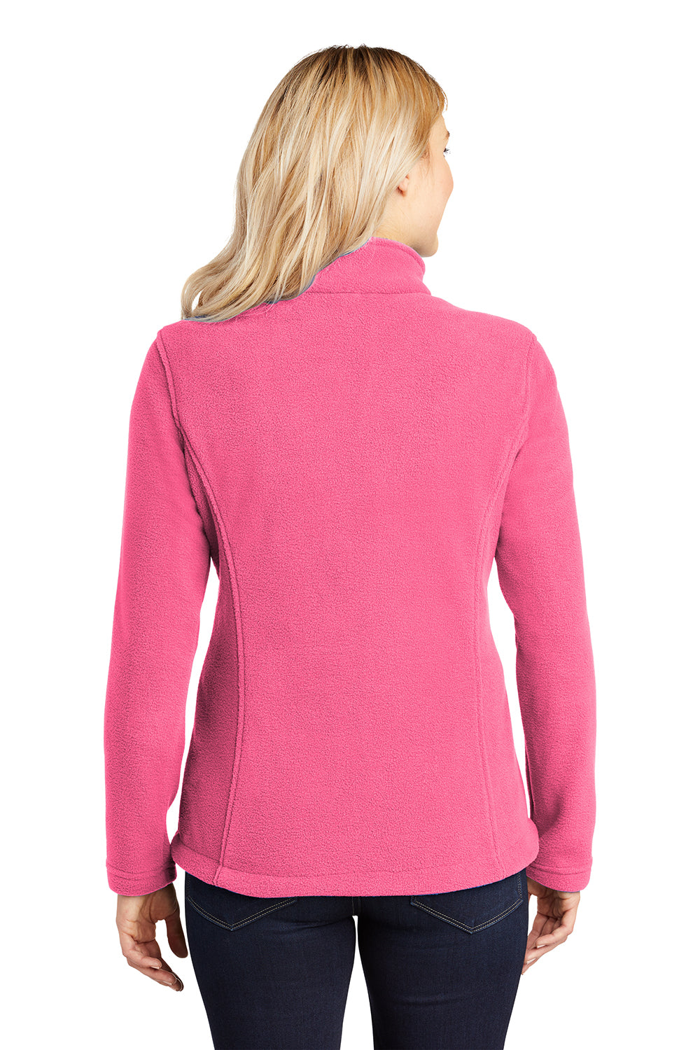 Port Authority L217 Womens Full Zip Fleece Jacket Pink Blossom Model Back