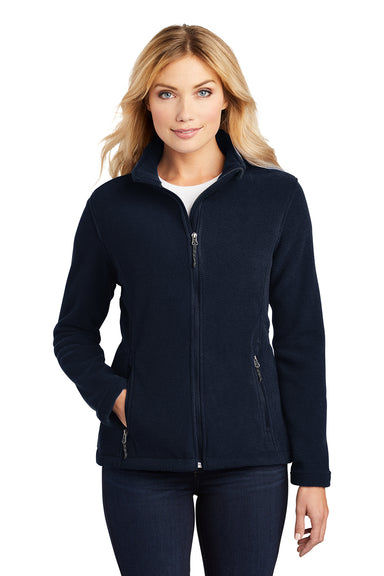 Port Authority L217 Womens Full Zip Fleece Jacket True Navy Blue Model Front