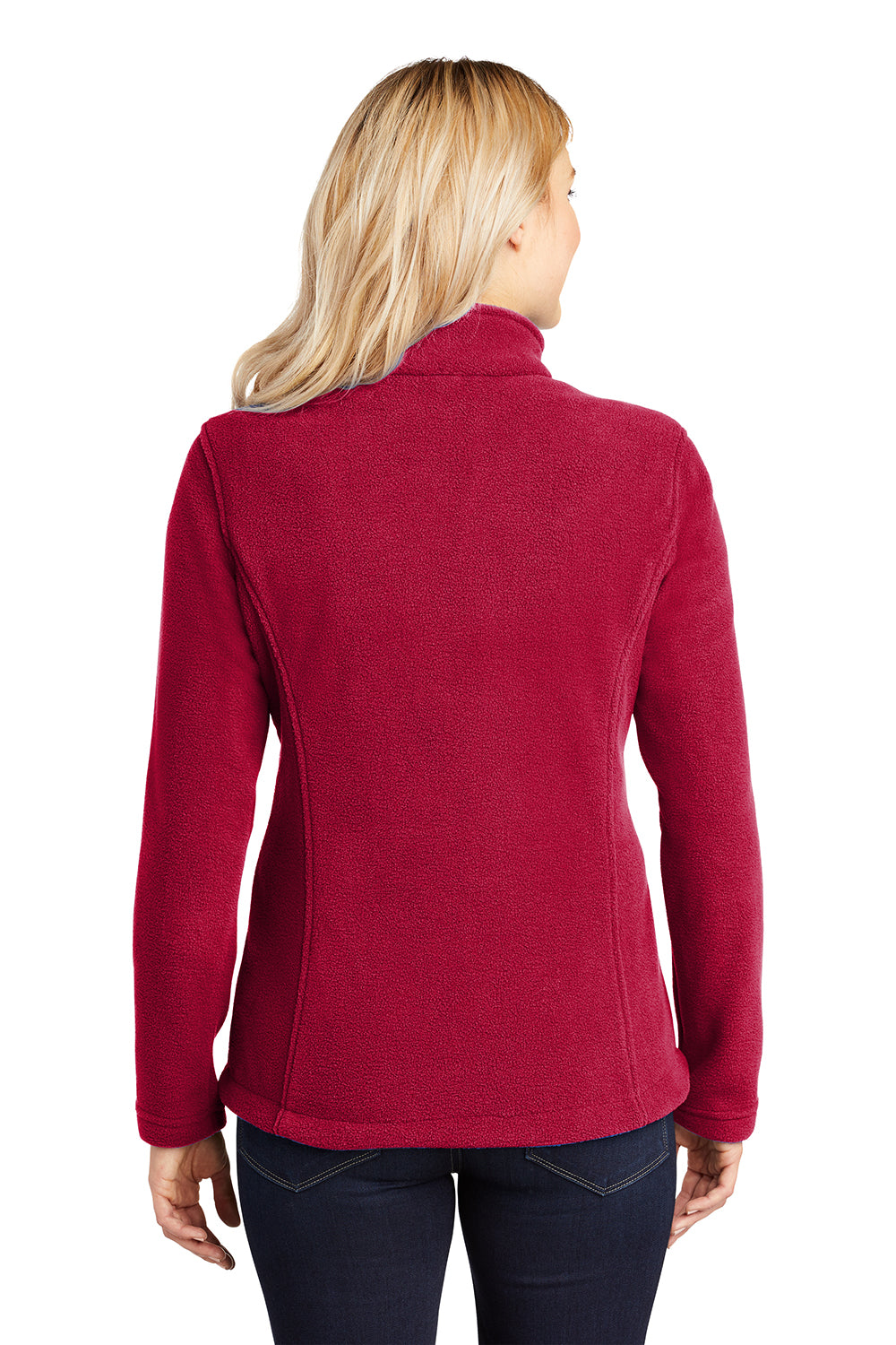 Port Authority L217 Womens Full Zip Fleece Jacket True Red Model Back