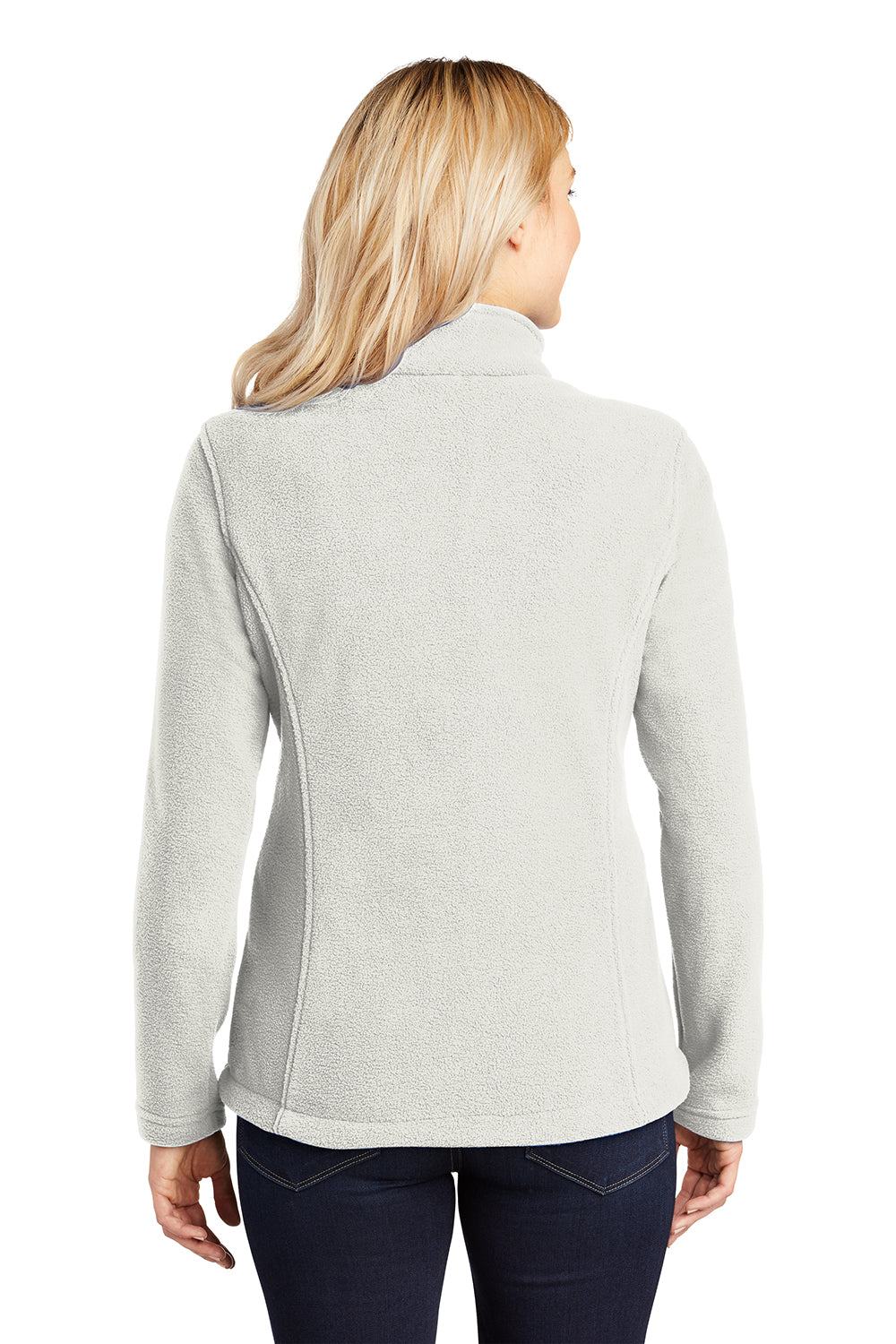 Port Authority L217 Womens Full Zip Fleece Jacket Winter White Model Back