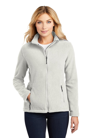 Port Authority L217 Womens Full Zip Fleece Jacket Winter White Model Front