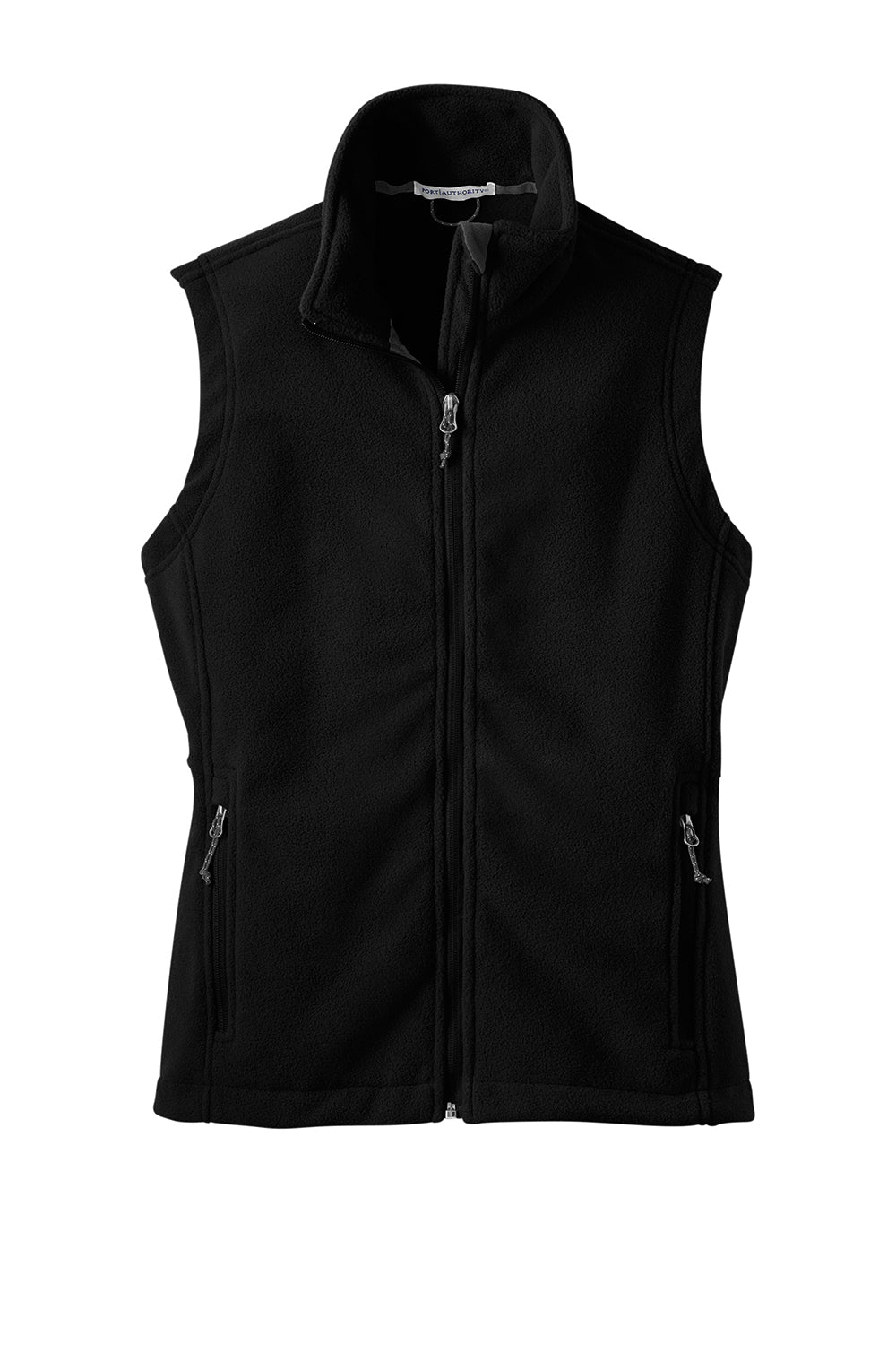 Port Authority L219 Womens Full Zip Fleece Vest Black Flat Front