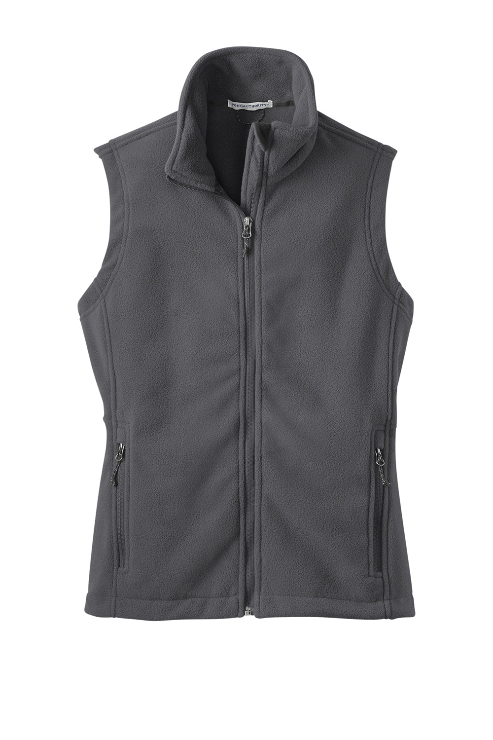 Port Authority L219 Womens Full Zip Fleece Vest Iron Grey Flat Front