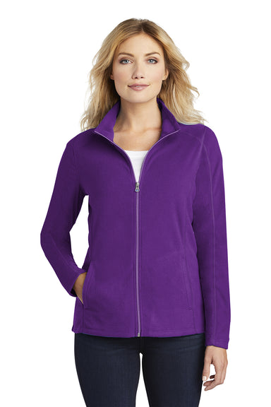 Port Authority L223 Womens Pill Resistant Microfleece Full Zip Jacket Amethyst Purple Model Front