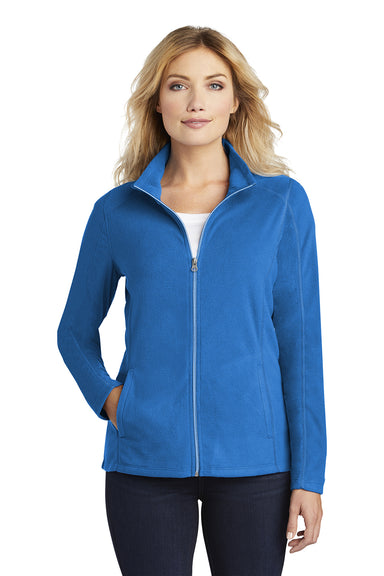 Port Authority L223 Womens Pill Resistant Microfleece Full Zip Jacket Light Royal Blue Model Front