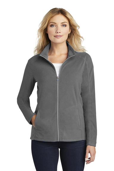 Port Authority L223 Womens Pill Resistant Microfleece Full Zip Jacket Pearl Grey Model Front