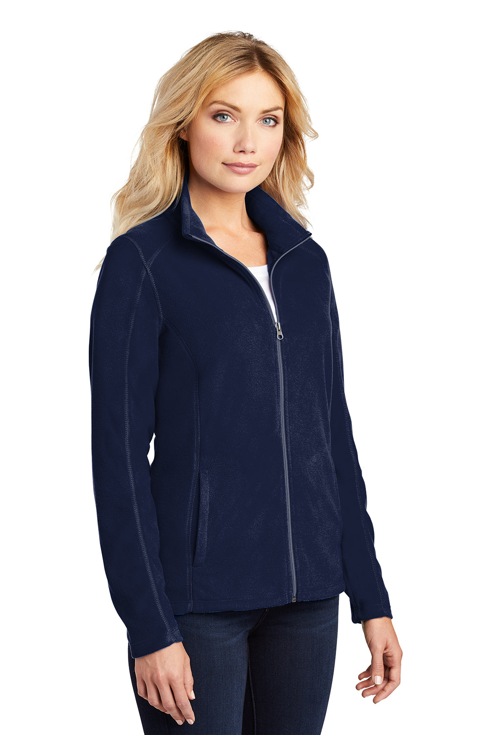 Port Authority L223 Womens Pill Resistant Microfleece Full Zip Jacket True Navy Blue Model 3q