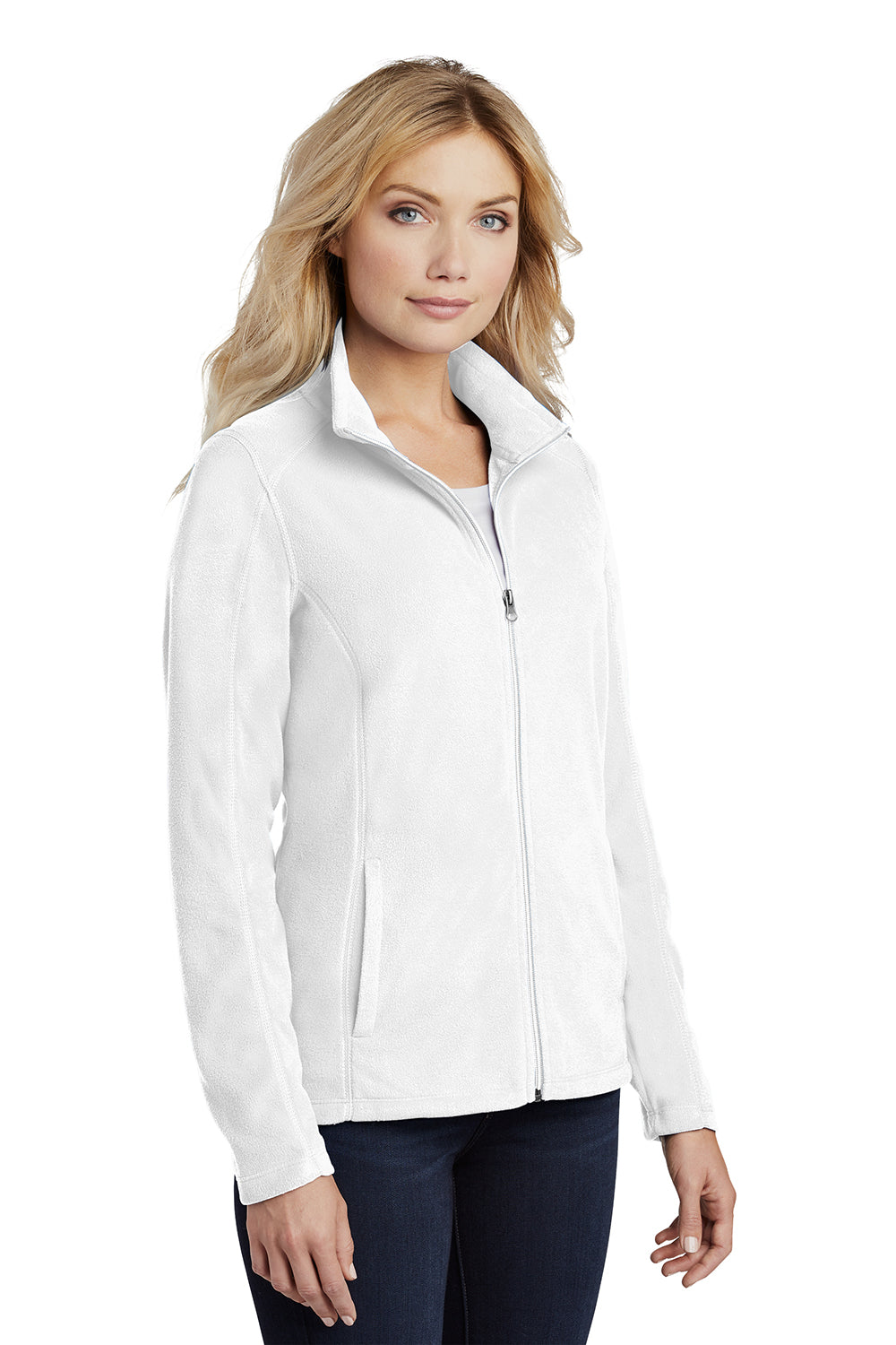 Port Authority L223 Womens Pill Resistant Microfleece Full Zip Jacket White Model 3q