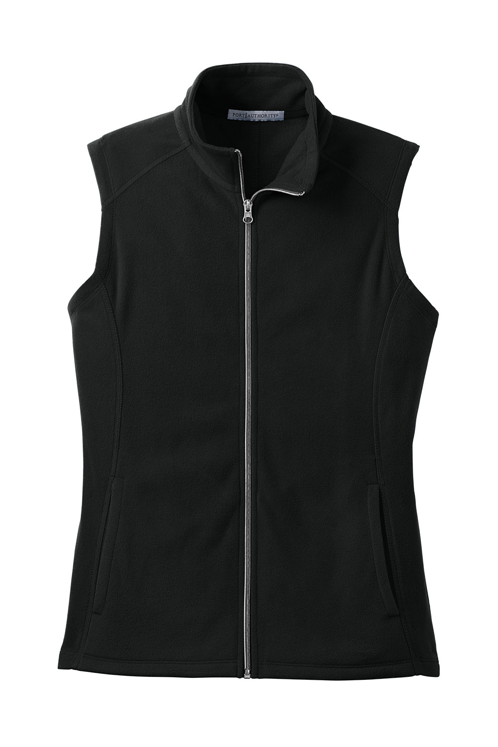 Port Authority L226 Womens Pill Resistant Microfleece Full Zip Vest Black Flat Front