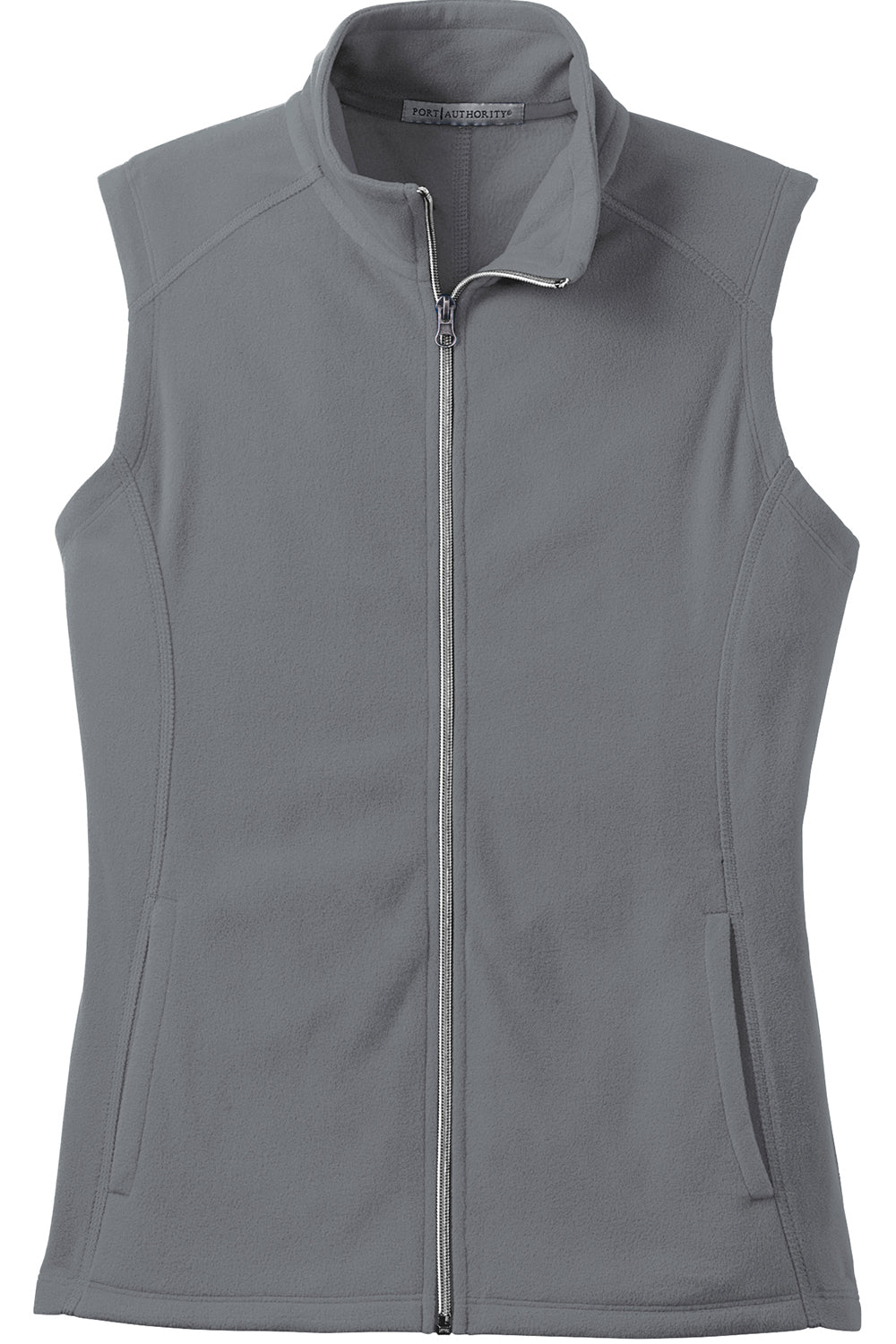 Port Authority L226 Womens Pill Resistant Microfleece Full Zip Vest Pearl Grey Flat Front