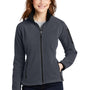 Port Authority Womens Full Zip Fleece Jacket - Battleship Grey/Black - Closeout