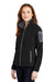 Port Authority L229 Womens Full Zip Fleece Jacket Black/Battleship Grey Model 3q