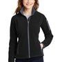 Port Authority Womens Full Zip Fleece Jacket - Black/Battleship Grey - Closeout