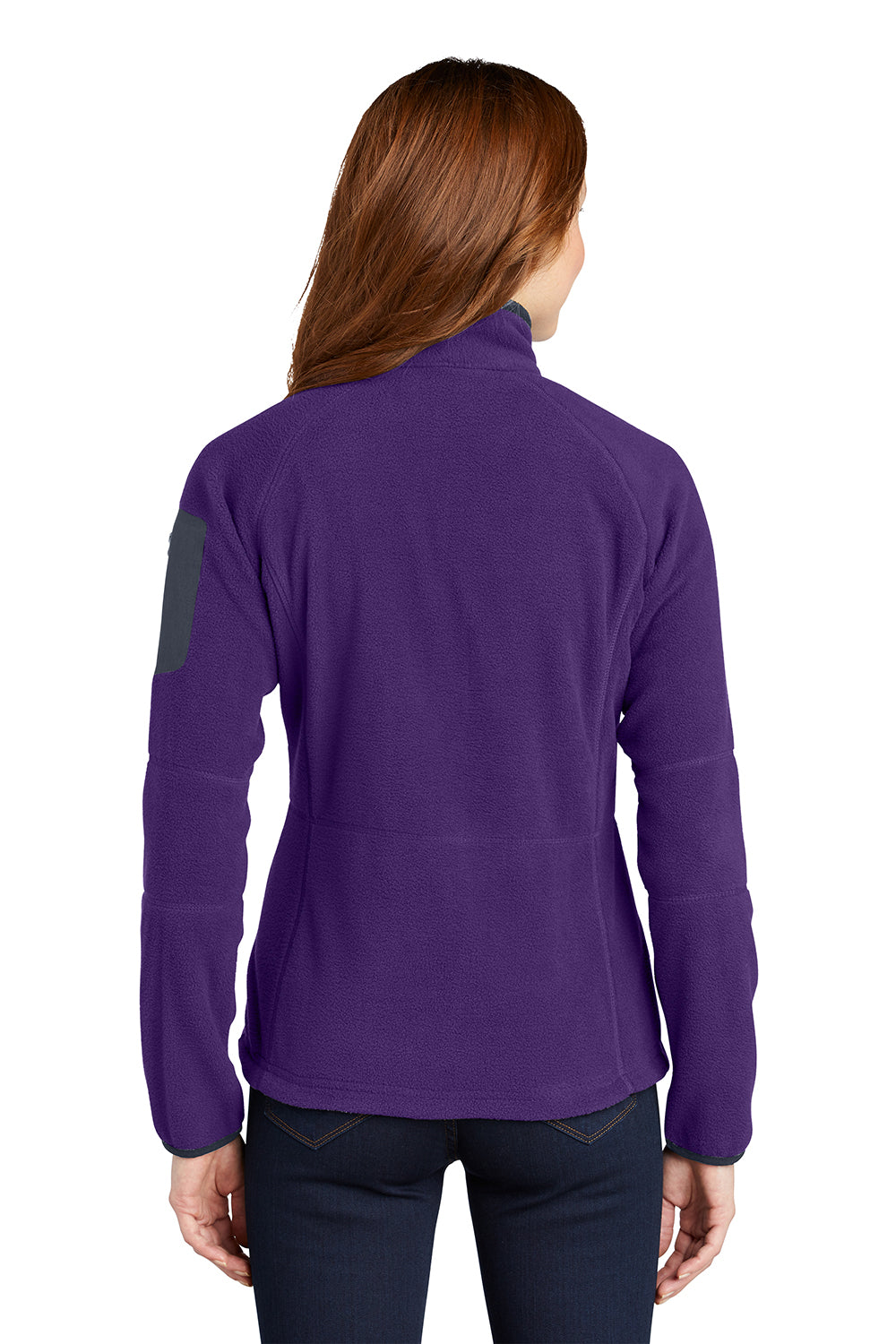 Port Authority L229 Womens Full Zip Fleece Jacket Bright Purple/Battleship Grey Model Back