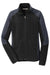 Port Authority L230 Womens Full Zip Microfleece Jacket Black/Battleship Grey Flat Front