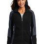 Port Authority Womens Full Zip Microfleece Jacket - Black/Battleship Grey