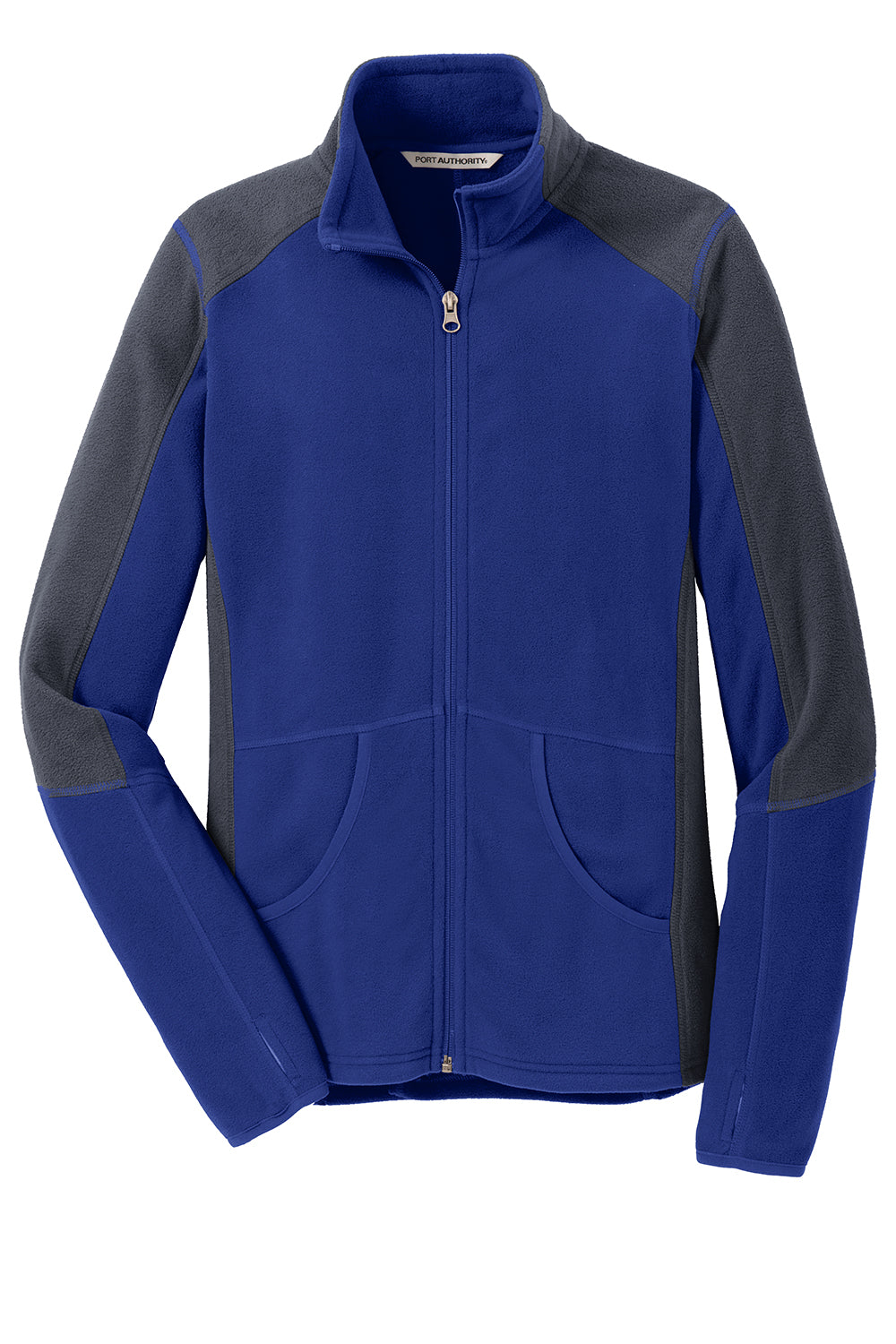 Port Authority L230 Womens Full Zip Microfleece Jacket Patriot Blue/Battleship Grey Flat Front