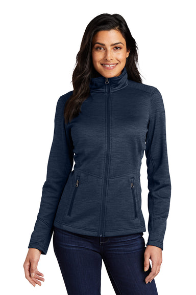 Port Authority L231 Womens Full Zip Fleece Jacket Navy Blue Model Front