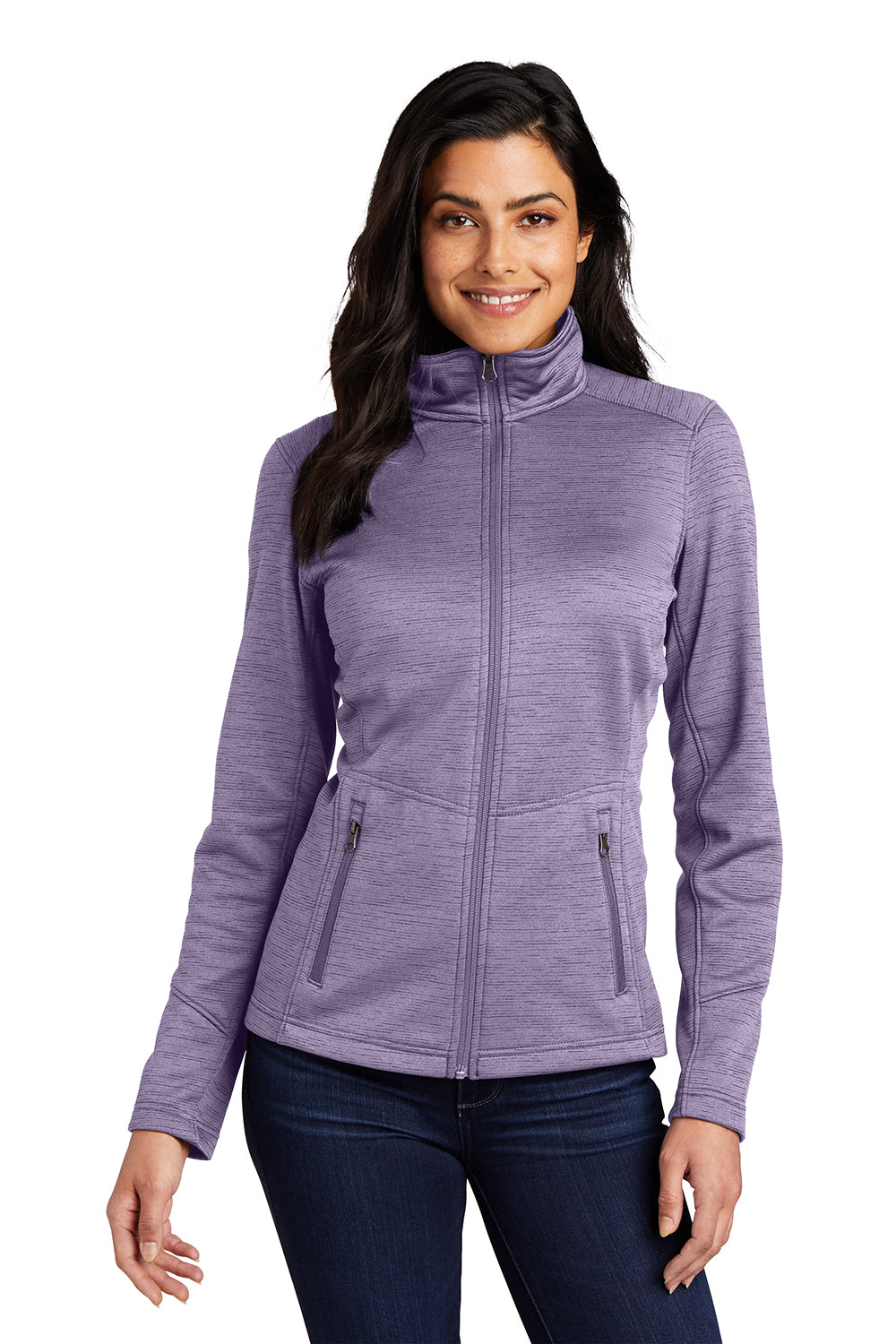 Port Authority L231 Womens Full Zip Fleece Jacket Purple Model Front