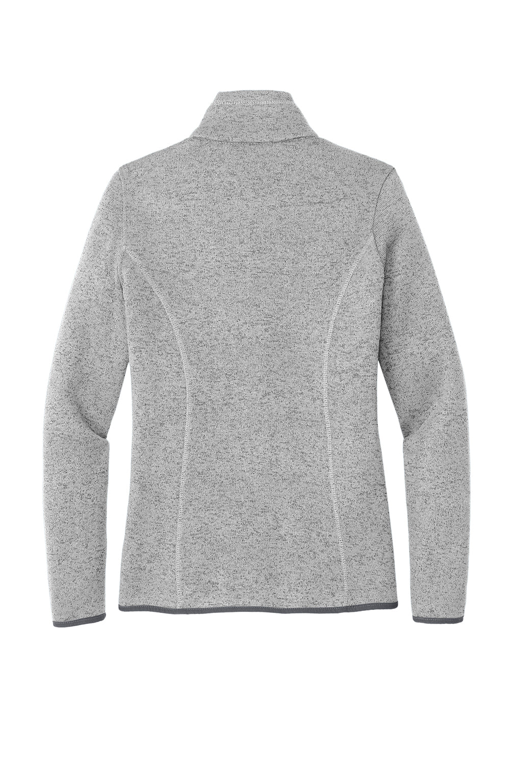 Port Authority L232 Womens Full Zip Sweater Fleece Jacket Heather Grey Flat Back