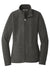 Port Authority L235 Womens Pill Resistant Heather Microfleece Full Zip Sweatshirt Heather Charcoal Black Flat Front