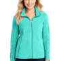 Port Authority Womens Pill Resistant Heather Microfleece Full Zip Sweatshirt - Heather Aqua Green