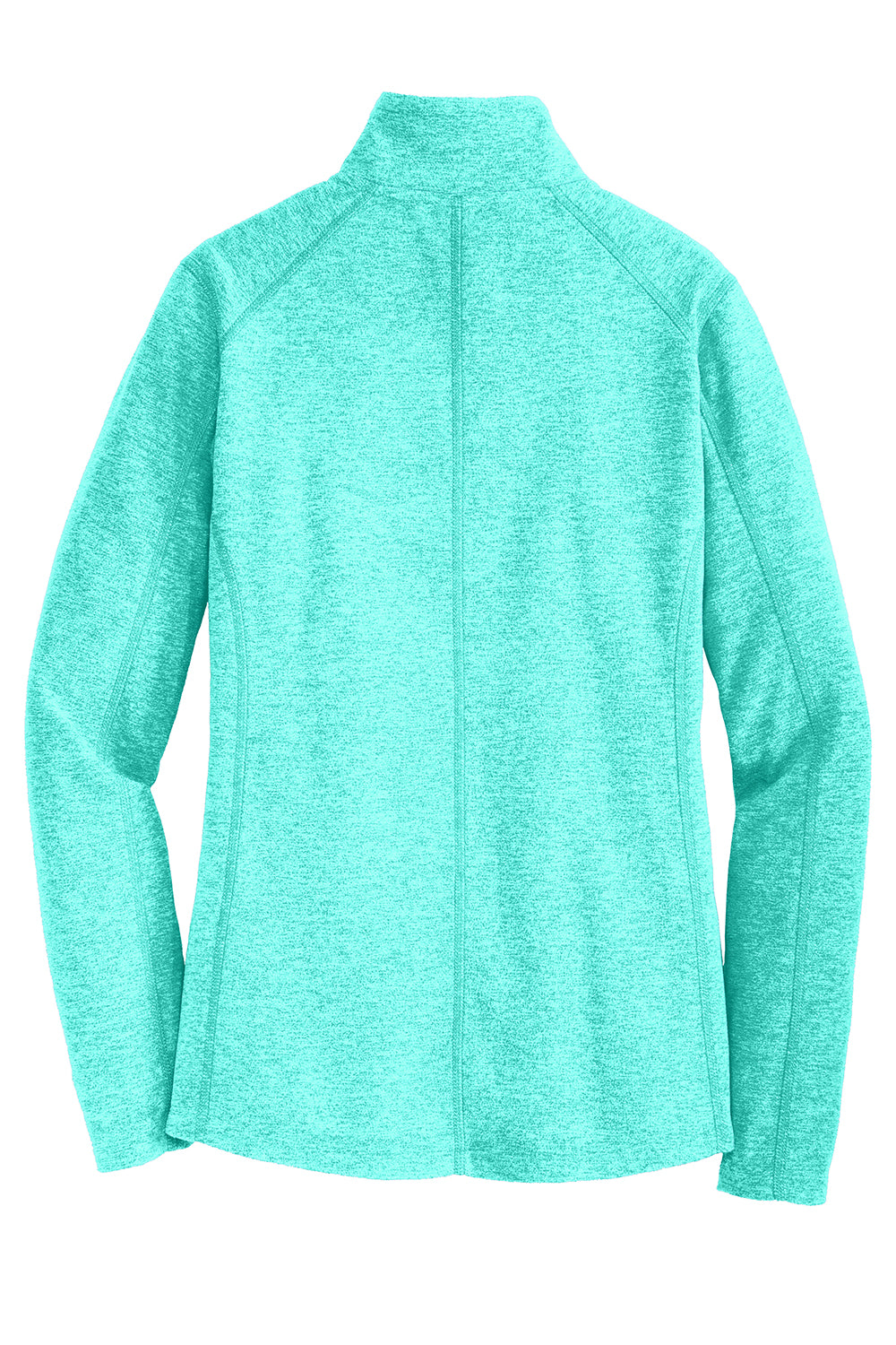 Port Authority L235 Womens Pill Resistant Heather Microfleece Full Zip Sweatshirt Heather Aqua Green Flat Back