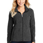 Port Authority Womens Pill Resistant Heather Microfleece Full Zip Sweatshirt - Heather Charcoal Black