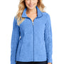 Port Authority Womens Pill Resistant Heather Microfleece Full Zip Sweatshirt - Heather Light Royal Blue