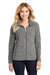 Port Authority L235 Womens Pill Resistant Heather Microfleece Full Zip Sweatshirt Heather Pearl Grey Model Front