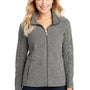 Port Authority Womens Pill Resistant Heather Microfleece Full Zip Sweatshirt - Heather Pearl Grey