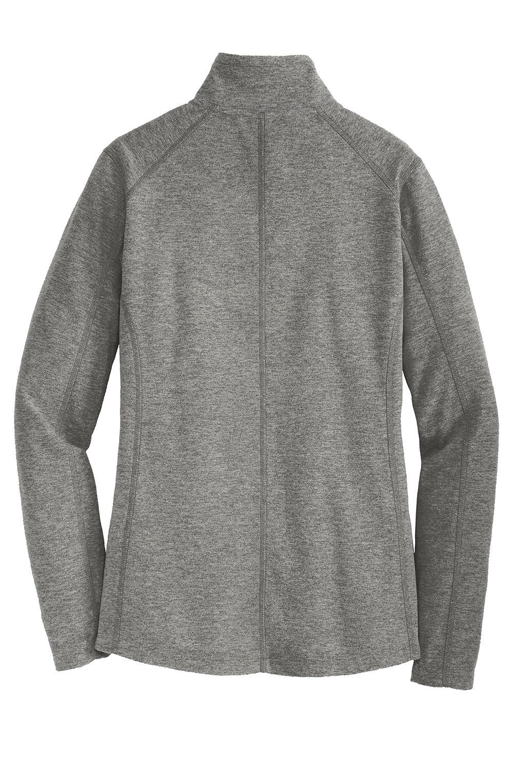 Port Authority L235 Womens Pill Resistant Heather Microfleece Full Zip Sweatshirt Heather Pearl Grey Flat Back