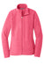 Port Authority L235 Womens Pill Resistant Heather Microfleece Full Zip Sweatshirt Heather Raspberry Pink Flat Front