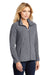 Port Authority L235 Womens Pill Resistant Heather Microfleece Full Zip Sweatshirt Heather True Navy Blue Model 3q