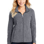 Port Authority Womens Pill Resistant Heather Microfleece Full Zip Sweatshirt - Heather True Navy Blue