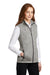 Port Authority L236 Womens Sweater Fleece Full Zip Vest Heather Grey Model 3q