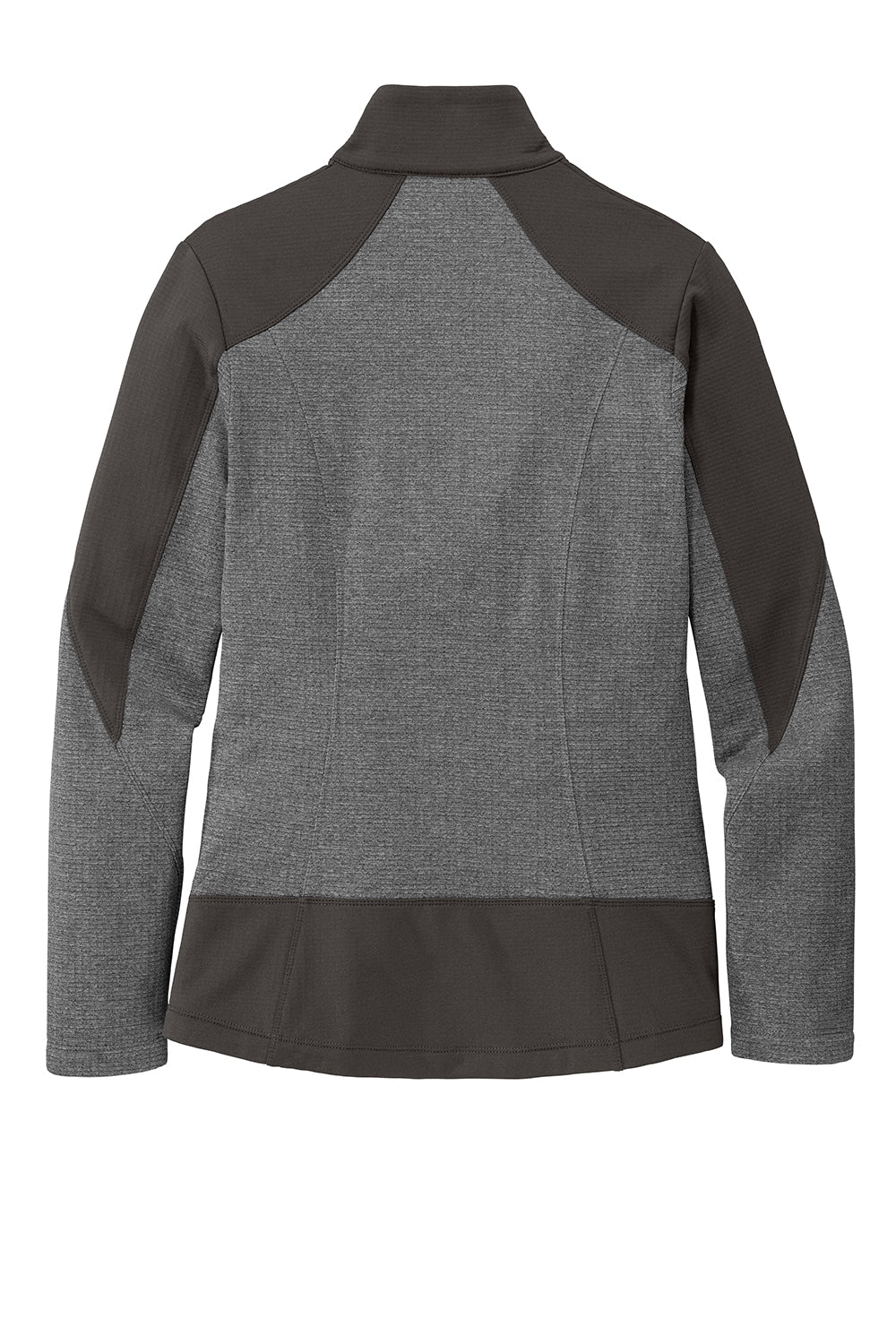 Port Authority L239 Womens Grid Fleece Full Zip Jacket Heather Smoke Grey/Smoke Grey Flat Back