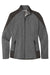 Port Authority L239 Womens Grid Fleece Full Zip Jacket Heather Smoke Grey/Smoke Grey Flat Front