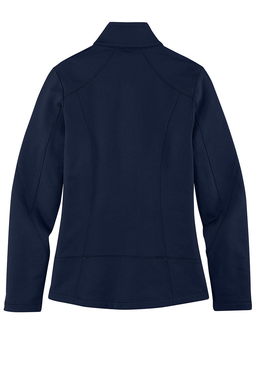 Port Authority L239 Womens Grid Fleece Full Zip Jacket River Navy Blue Flat Back