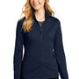 Port Authority Womens Grid Fleece Full Zip Jacket - River Navy Blue