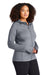 Sport-Tek L248 Womens Tech Moisture Wicking Fleece Full Zip Hooded Sweatshirt Hoodie Heather Grey Model 3q