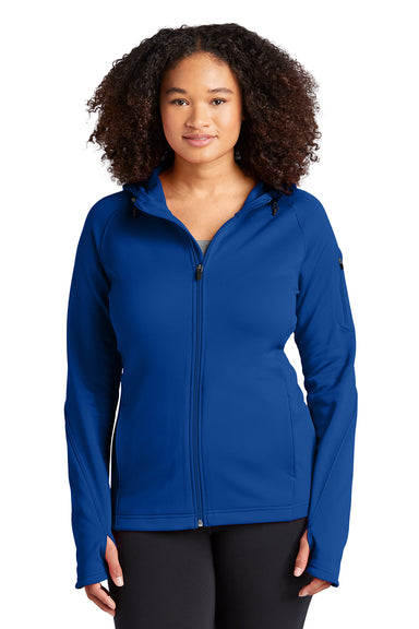 Sport-Tek L248 Womens Tech Moisture Wicking Fleece Full Zip Hooded Sweatshirt Hoodie True Royal Blue Model Front