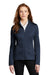 Port Authority L249 Womens Diamond Fleece Full Zip Jacket Heather Dress Blue Navy Model Front