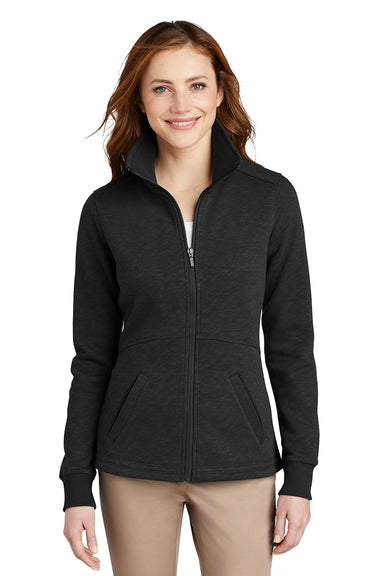 Port Authority L293 Womens Full Zip Fleece Jacket Black Model Front