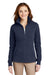 Port Authority L293 Womens Full Zip Fleece Jacket Navy Blue Model Front